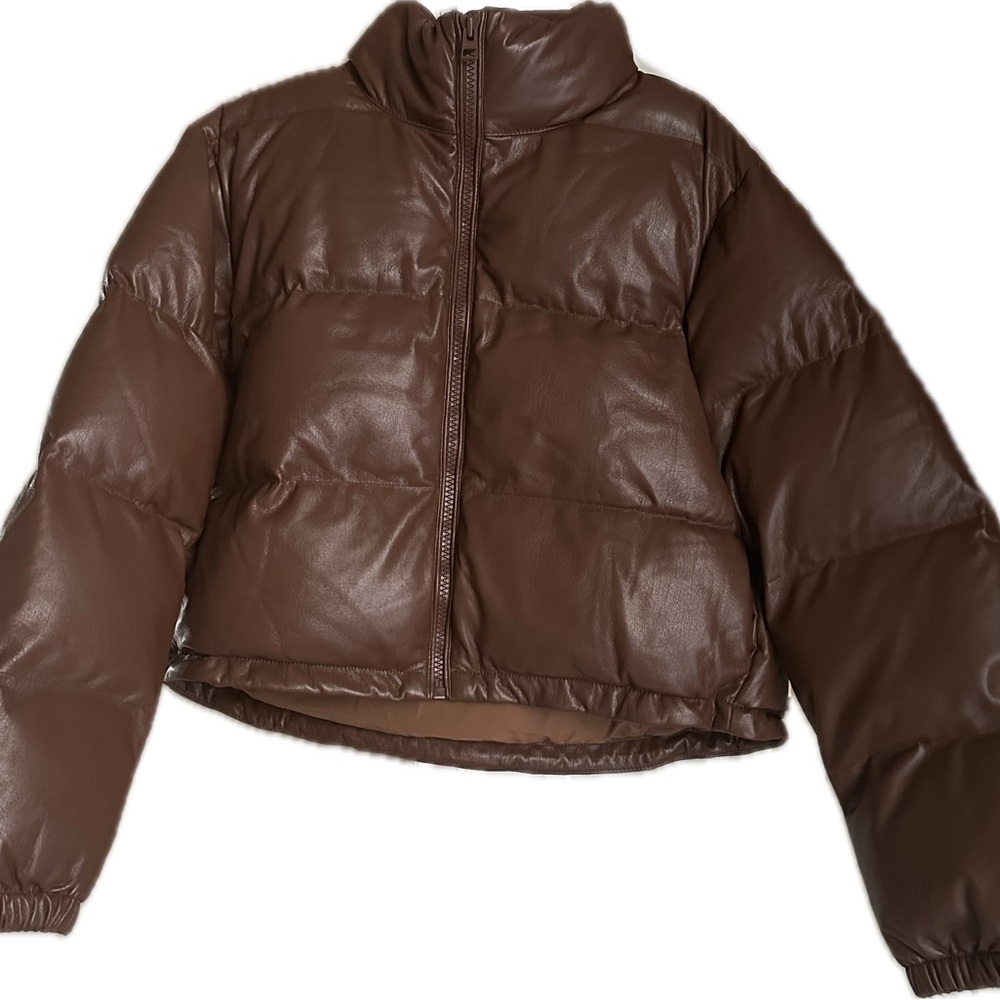 Wilfred Brown Cropped Puffer Jacket
